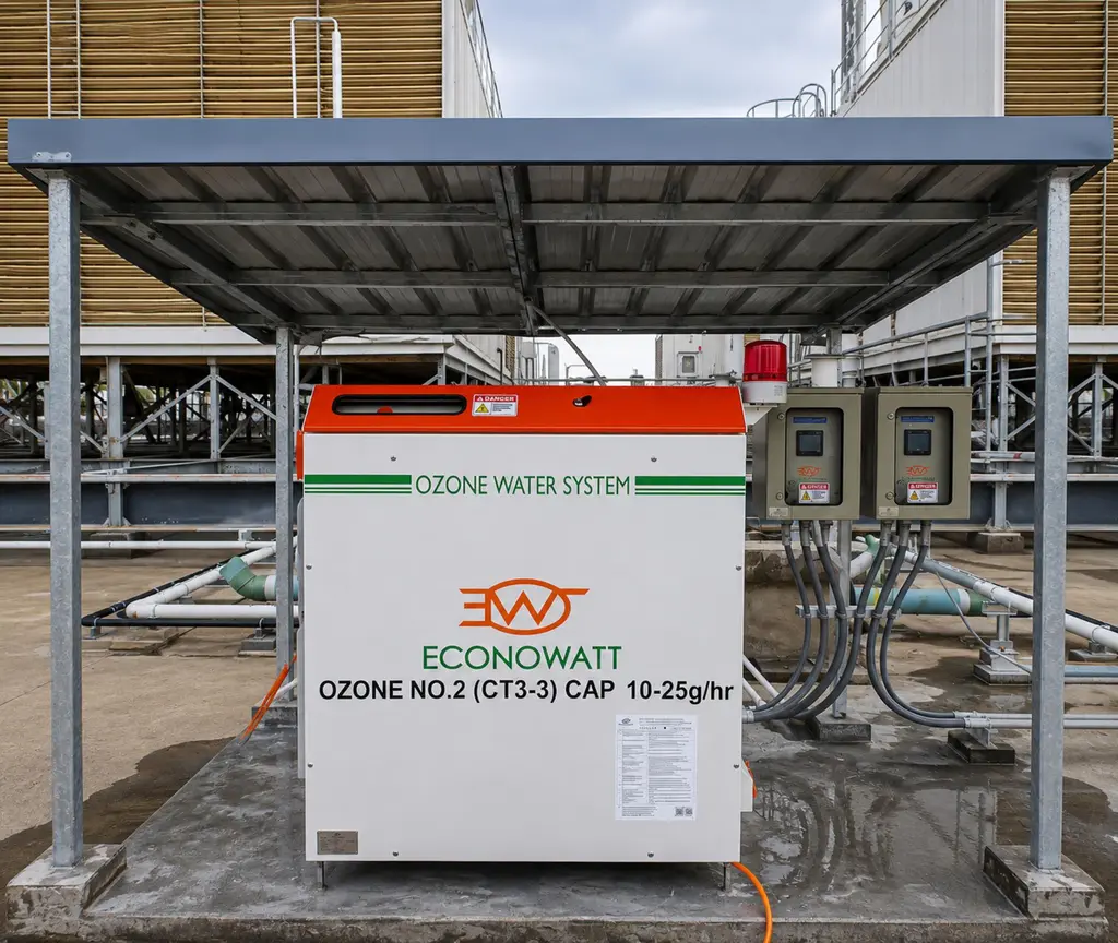 เครื่องผลิตโอโซน econowatt ที่ติดตั้งใช้งานจริง